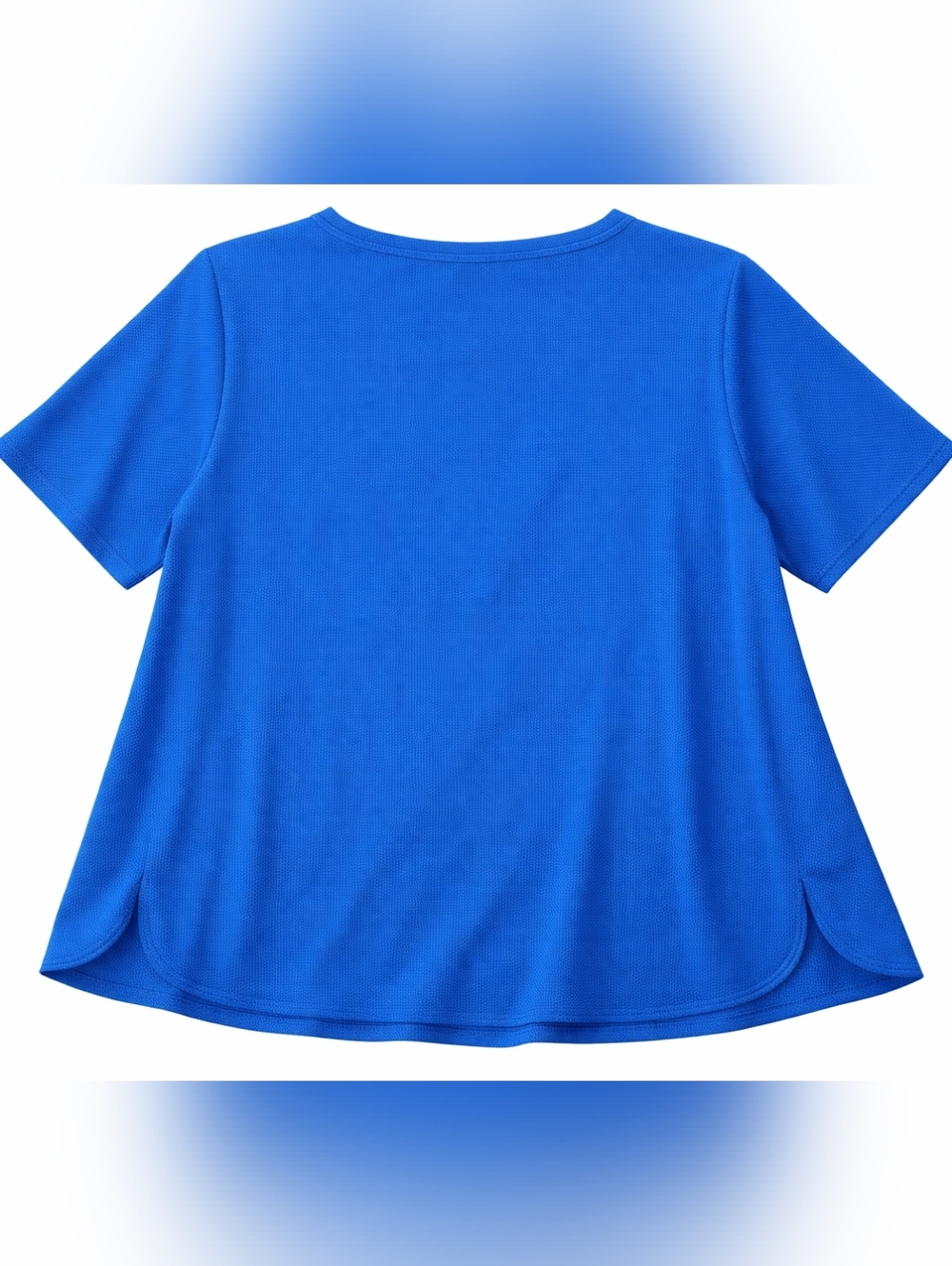 ASOS Plus Size Blue Short Sleeve Scoop Neck Top Size US 24 - Picture 4 of 5